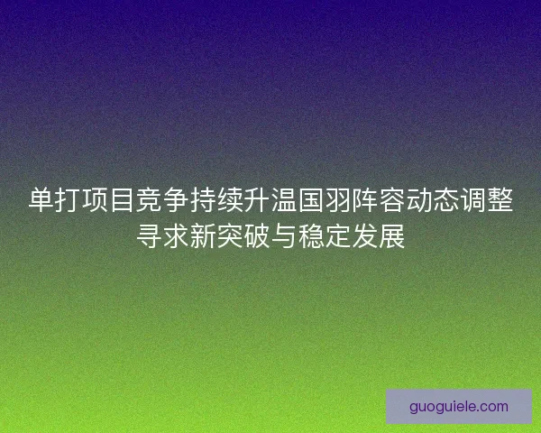 单打项目竞争持续升温国羽阵容动态调整寻求新突破与稳定发展